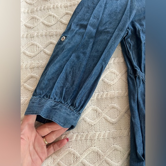 Tommy Hilfiger Blue Denim Chambray Shirt Dress Ruffle Hem Women’s size 8 - Picture 5 of 15
